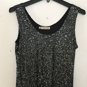 Sequin Tank Top Black NWT Size Small